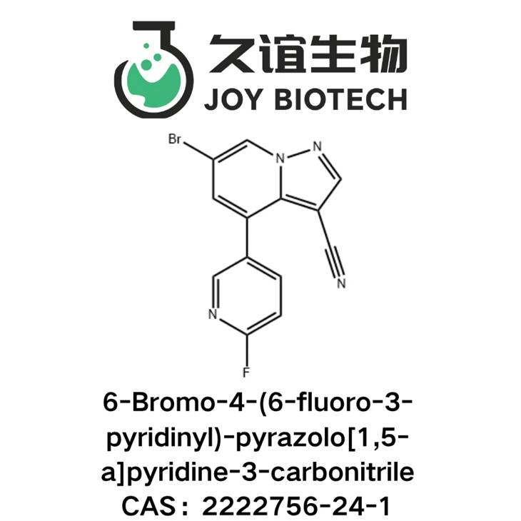 6-Bromo-4-(6-fluoro-3-pyridinyl)-pyrazolo[1,5-a]pyridine-3-carbonitrile CAS NO 2222756-24-1
