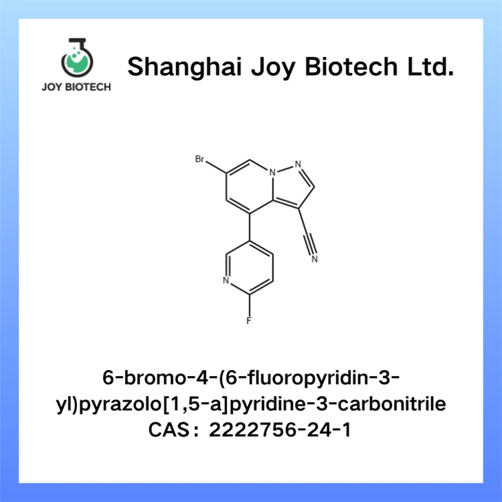 6-bromo-4- (6-fluoro-3-piridinil) -pirazolo [1,5-a] piridina-3-carbonitrila CAS No 2222756-24-1